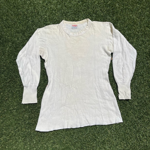 VTG 60’s Duofold Two Layer Longsleeve White Tee - Picture 1 of 5